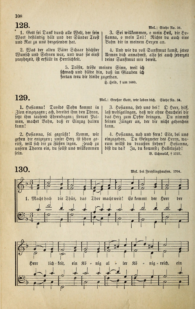 Deutsches Liederbuch: Sammlung von Chorälen und Liedern für Schule und Haus page 108