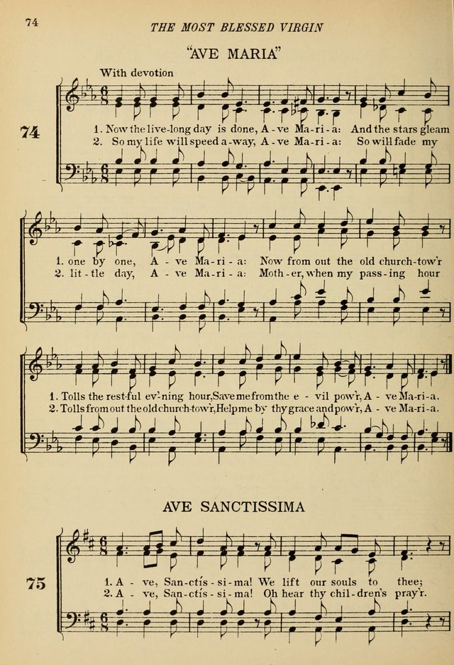 The De La Salle Hymnal: for Catholic schools and choirs page 74