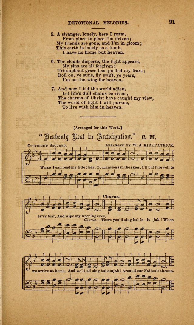 Devotional Melodies; or, a collection of original and selected tunes and hymns, designed for congregational and social worship. (3rd ed.) page 92