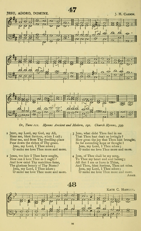 The Durham Mission Tune Book: with supplement, containting one hundred and fifty-nine hymn tunes, chants and litanies for the durham mission hymn-book (2nd ed.) page 38