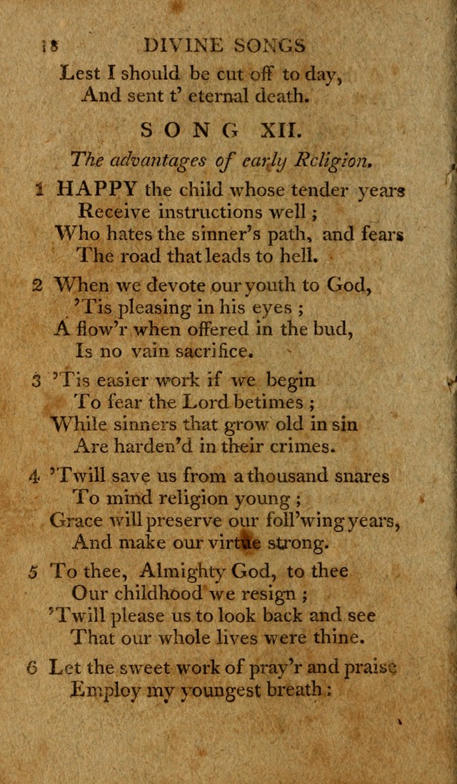 Divine Songs: attempted in easy language, for the use of children page 18