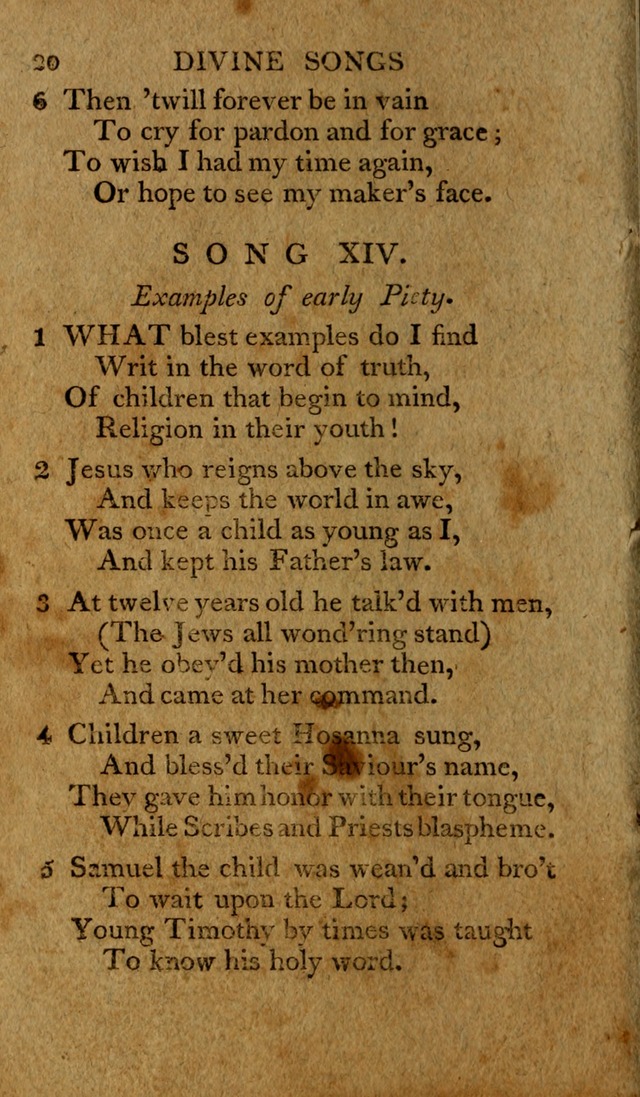 Divine Songs: attempted in easy language, for the use of children page 20