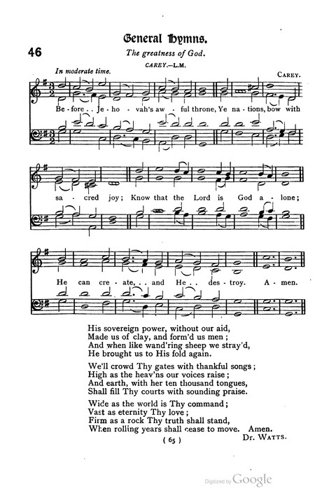 The Day School Hymn Book: with tunes (New and enlarged edition) page 65