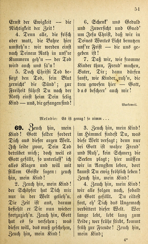 Des "Heils Vollendung": eine Sammlung von Sterbe-, Begräbniß- und Trostliedern für evangelische Christen page 51