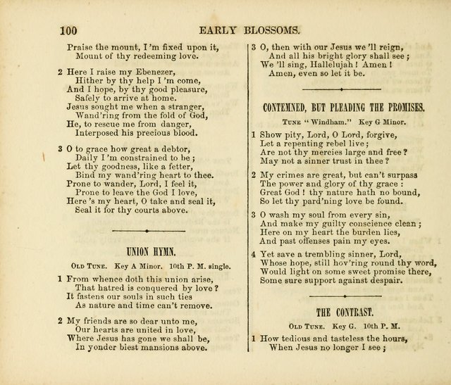 Early Blossoms: a collection of music for Sabbath schools, with rudiments page 100