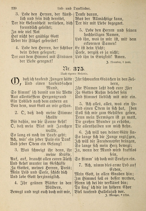 Evangelisches Gesangbuch: für die deutschen Congregational-Gemeinden von Nork-Amerika page 220