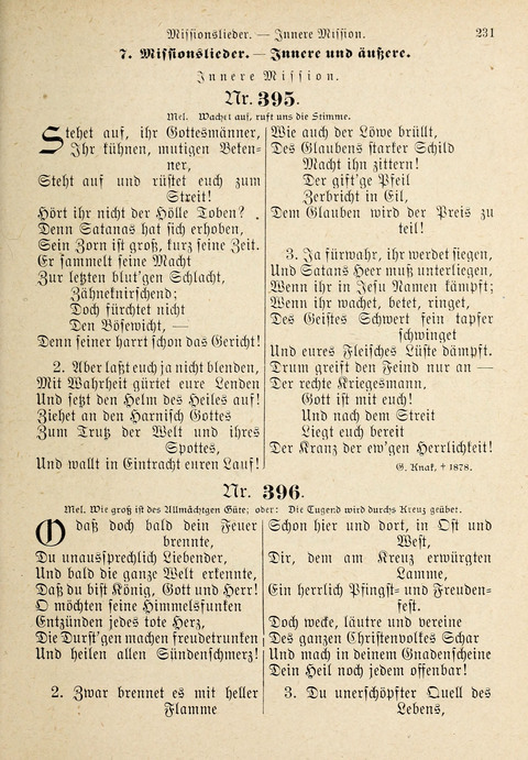 Evangelisches Gesangbuch: für die deutschen Congregational-Gemeinden von Nork-Amerika page 231