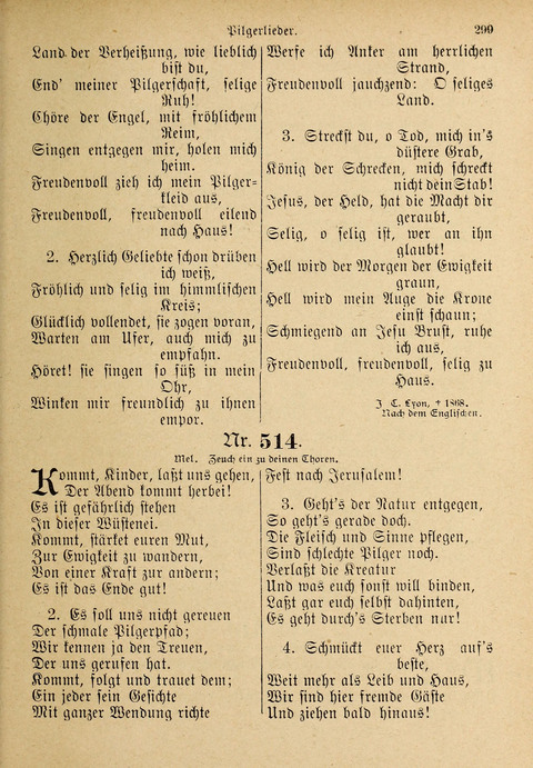 Evangelisches Gesangbuch: für die deutschen Congregational-Gemeinden von Nork-Amerika page 299