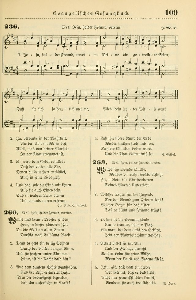 Evangelisches Gesangbuch mit vierstimmigen Melodien: für den öffentlichen und häuslichen Gottesdienst page 109
