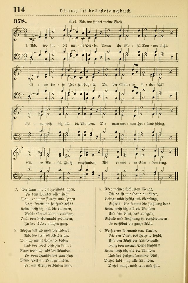 Evangelisches Gesangbuch mit vierstimmigen Melodien: für den öffentlichen und häuslichen Gottesdienst page 114