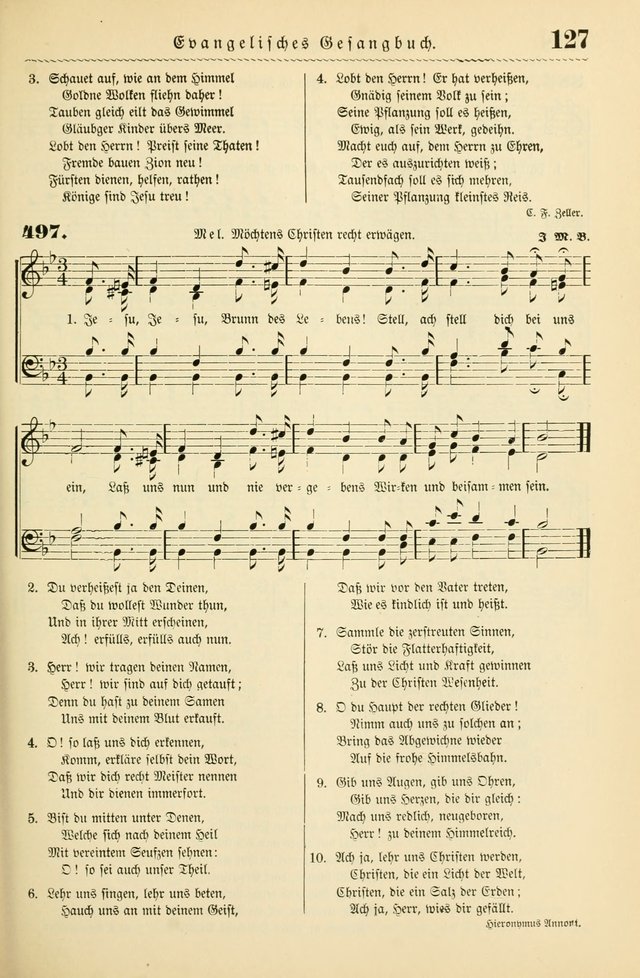 Evangelisches Gesangbuch mit vierstimmigen Melodien: für den öffentlichen und häuslichen Gottesdienst page 127