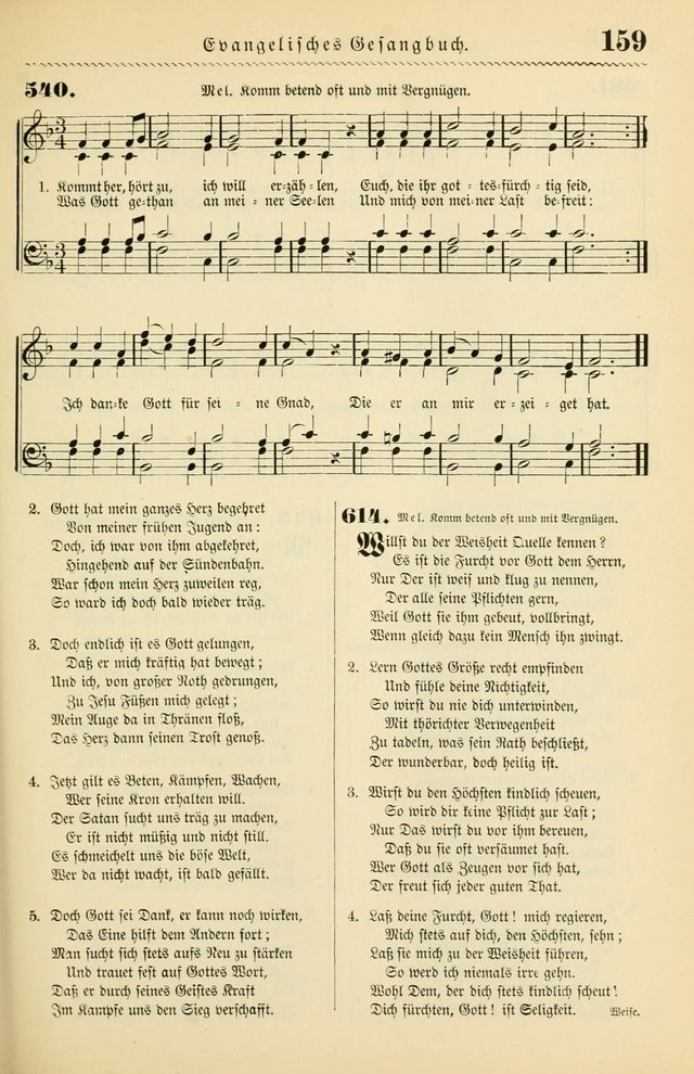 Evangelisches Gesangbuch mit vierstimmigen Melodien: für den öffentlichen und häuslichen Gottesdienst page 159