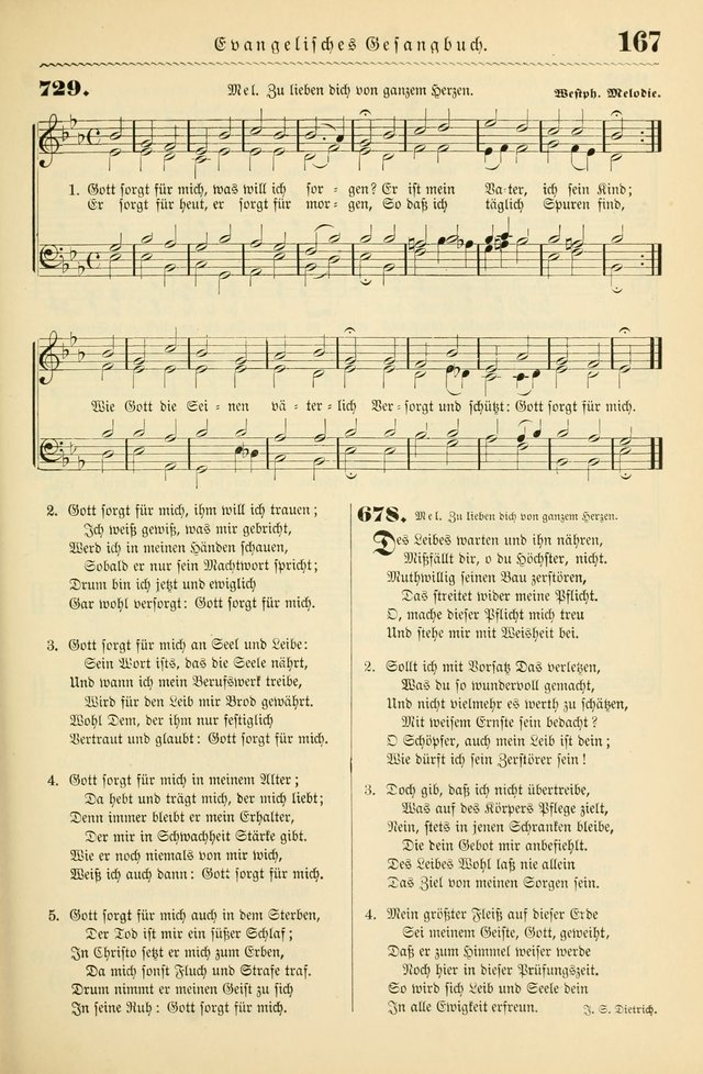 Evangelisches Gesangbuch mit vierstimmigen Melodien: für den öffentlichen und häuslichen Gottesdienst page 167