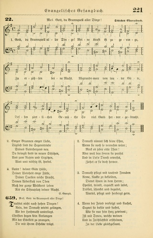 Evangelisches Gesangbuch mit vierstimmigen Melodien: für den öffentlichen und häuslichen Gottesdienst page 221