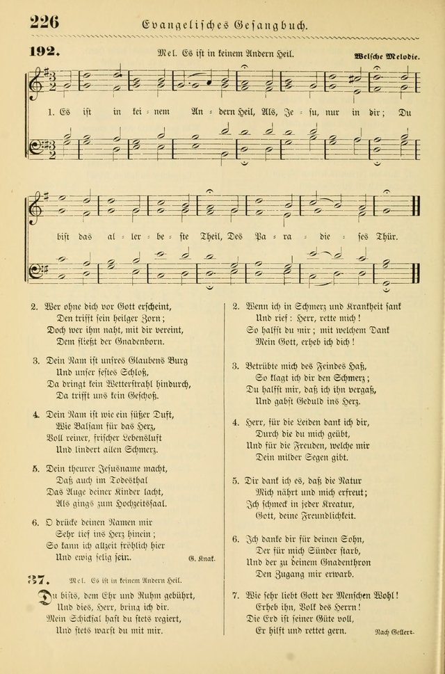 Evangelisches Gesangbuch mit vierstimmigen Melodien: für den öffentlichen und häuslichen Gottesdienst page 226