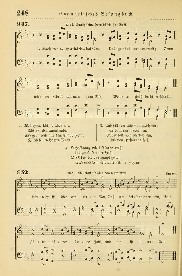 Evangelisches Gesangbuch mit vierstimmigen Melodien: für den öffentlichen und häuslichen Gottesdienst page 248