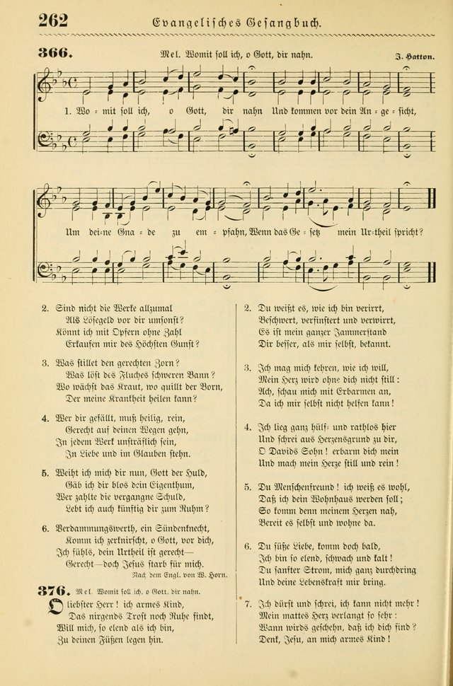 Evangelisches Gesangbuch mit vierstimmigen Melodien: für den öffentlichen und häuslichen Gottesdienst page 262