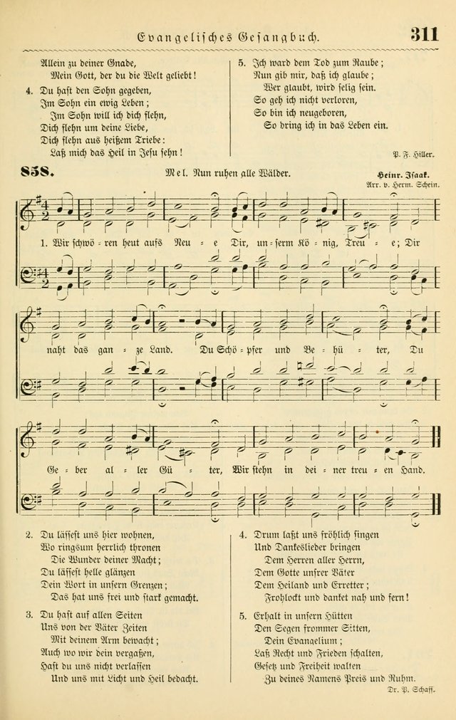 Evangelisches Gesangbuch mit vierstimmigen Melodien: für den öffentlichen und häuslichen Gottesdienst page 311