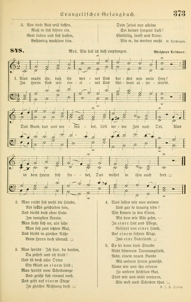 Evangelisches Gesangbuch mit vierstimmigen Melodien: für den öffentlichen und häuslichen Gottesdienst page 373