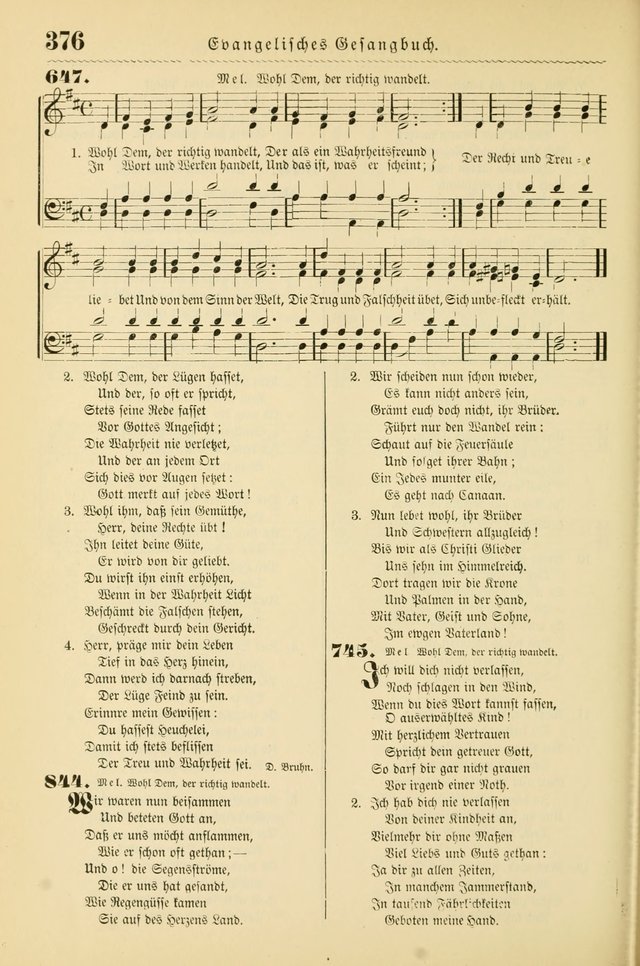 Evangelisches Gesangbuch mit vierstimmigen Melodien: für den öffentlichen und häuslichen Gottesdienst page 376