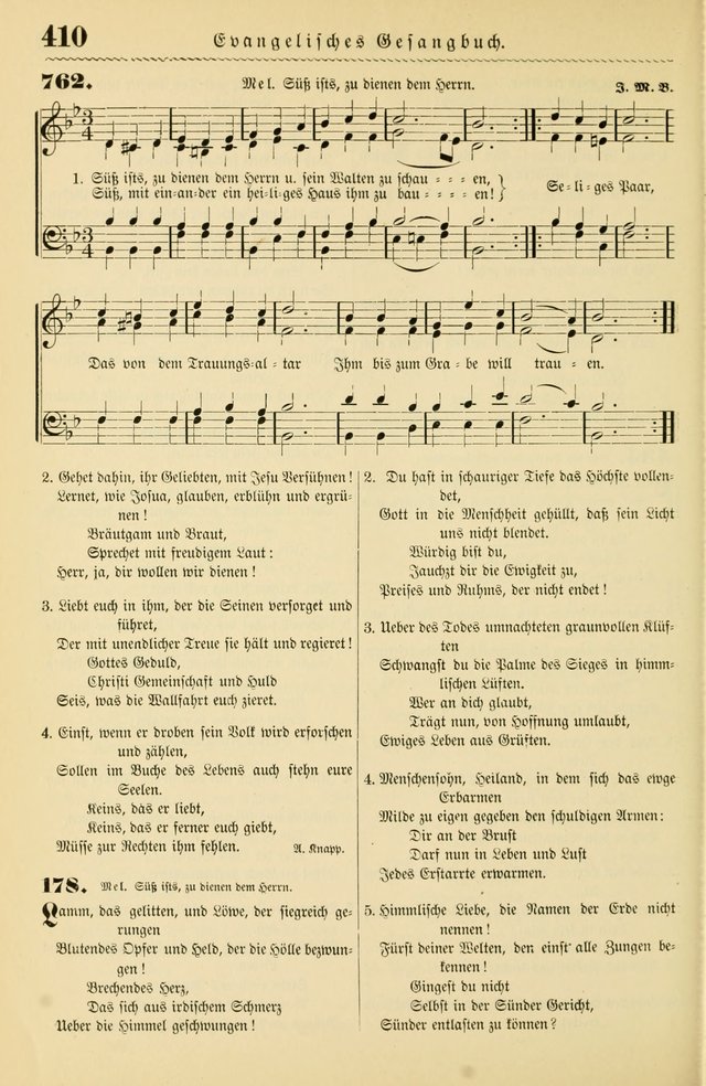 Evangelisches Gesangbuch mit vierstimmigen Melodien: für den öffentlichen und häuslichen Gottesdienst page 410