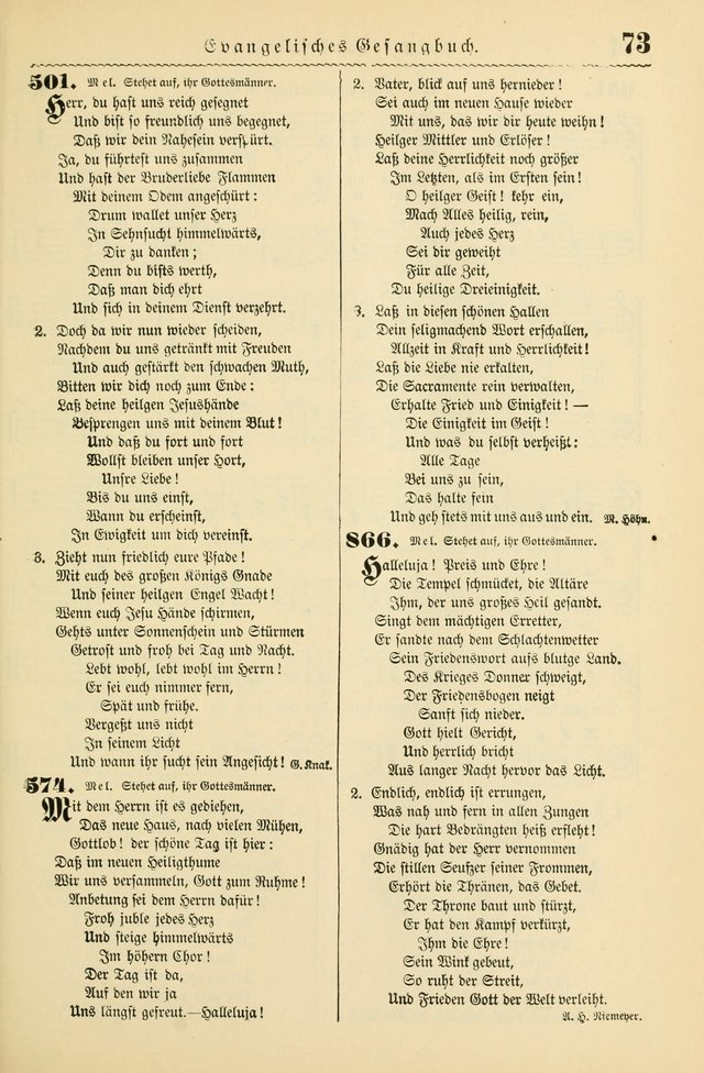 Evangelisches Gesangbuch mit vierstimmigen Melodien: für den öffentlichen und häuslichen Gottesdienst page 73
