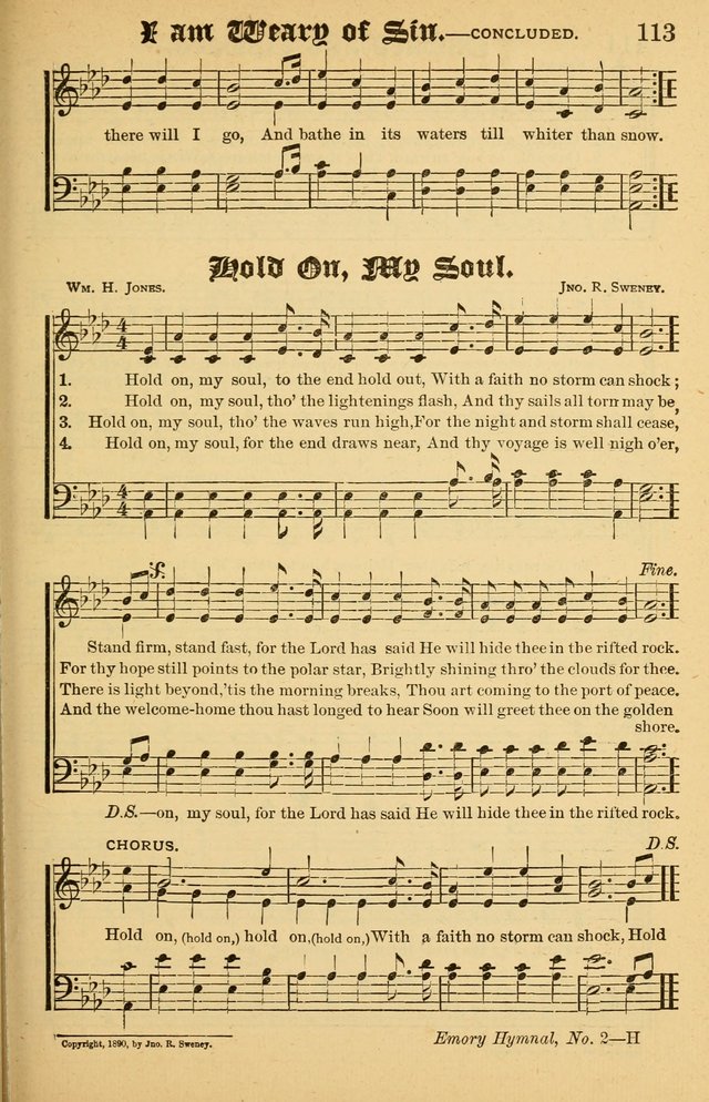 The Emory Hymnal No. 2: sacred hymns and music for use in public worship, Sunday-schools, social meetings and family worship page 115