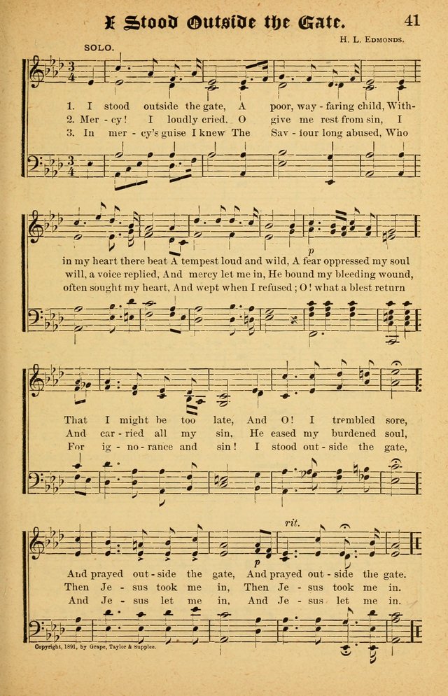 The Emory Hymnal No. 2: sacred hymns and music for use in public worship, Sunday-schools, social meetings and family worship page 41