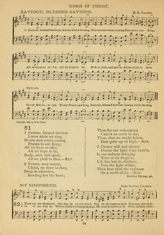 The Epworth Hymnal: containing standard hymns of the Church, songs for the Sunday-School, songs for social services, songs for the home circle, songs for special occasions page 69