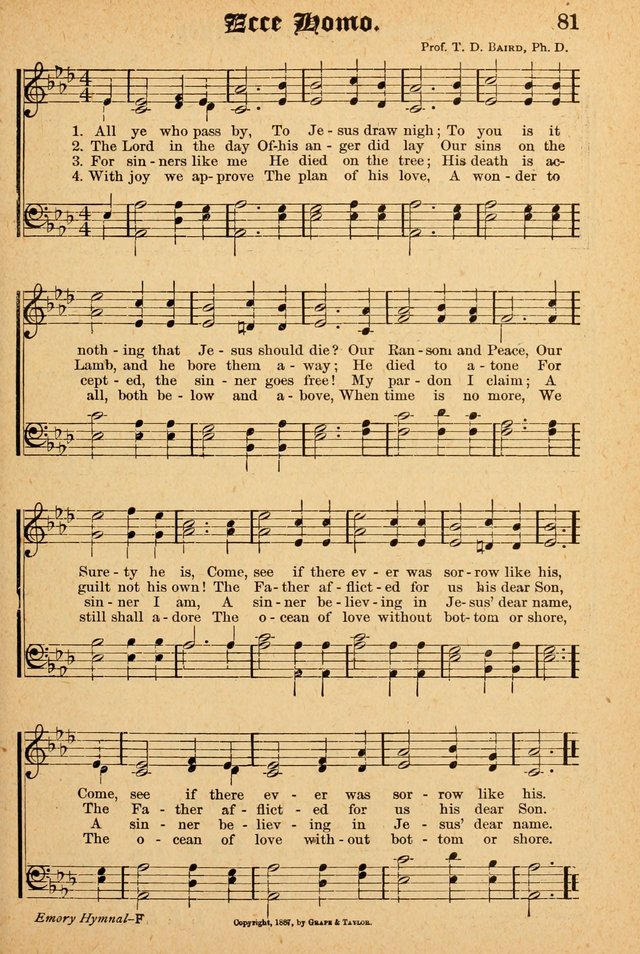 The Emory Hymnal: a collection of sacred hymns and music for use in public worship, Sunday-schools, social meetings and family worship page 81