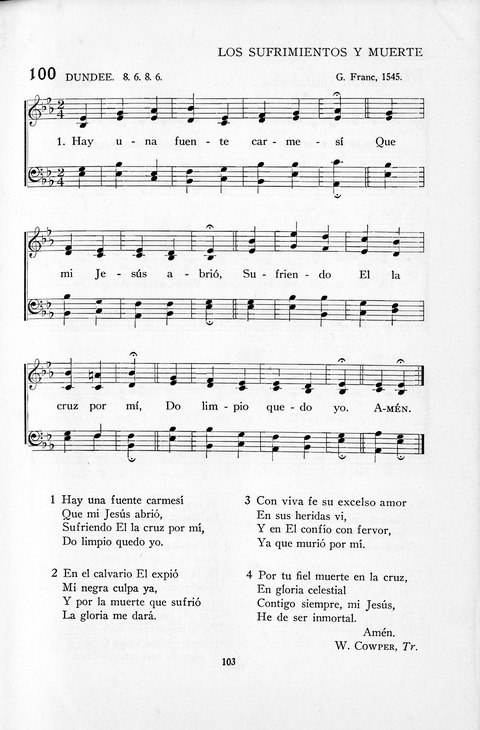 El Himnario para el uso de las Iglesias Evangelicas de Habla Espanola en Todo el Mundo page 103