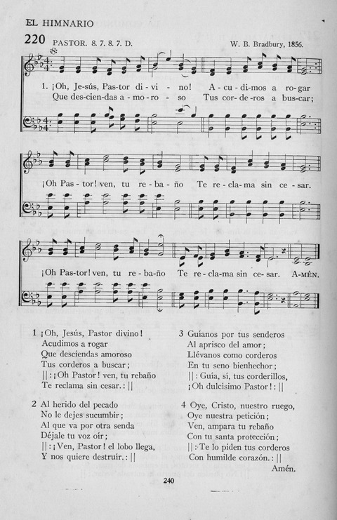 El Himnario para el uso de las Iglesias Evangelicas de Habla Espanola en Todo el Mundo page 240