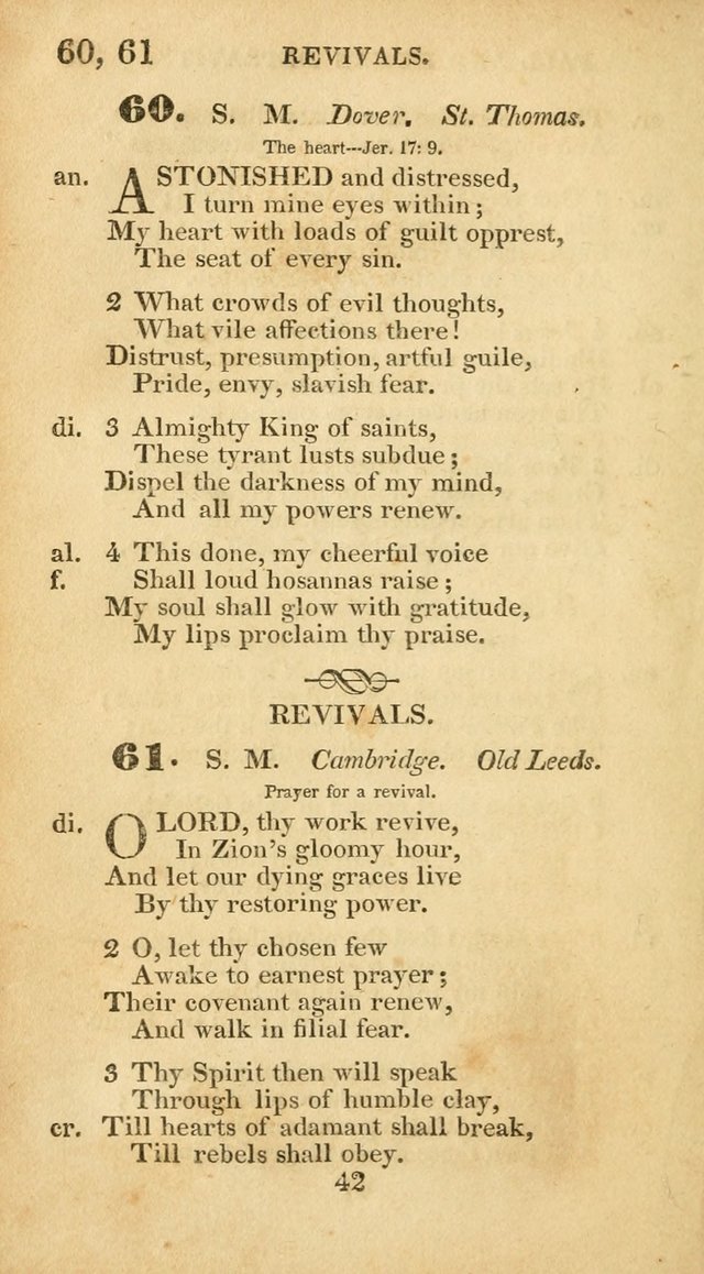 Evangelical Hymns: original and selected: designed for the use of families and private circles; for social prayer meetings, seasons of revival or oother occasions of special interest page 42