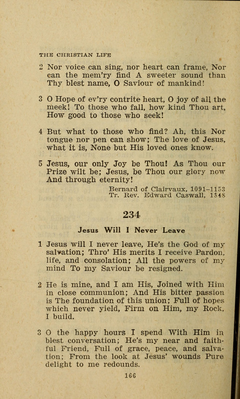 The Evangelical Hymnal. Text edition page 166