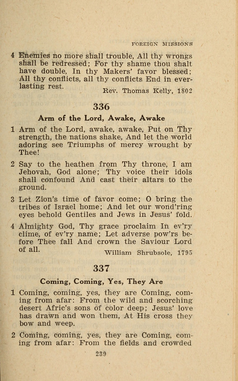 The Evangelical Hymnal. Text edition page 239