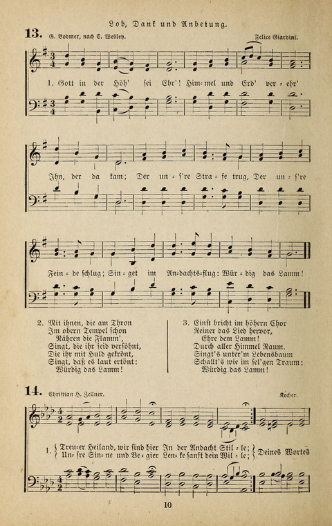 Evangelischer Liederschatz: eine Auswahl der bekanntesten Kernlieder für Sonntags-Schule, Vereine und Gottesdienste (2. Auflage) page 10