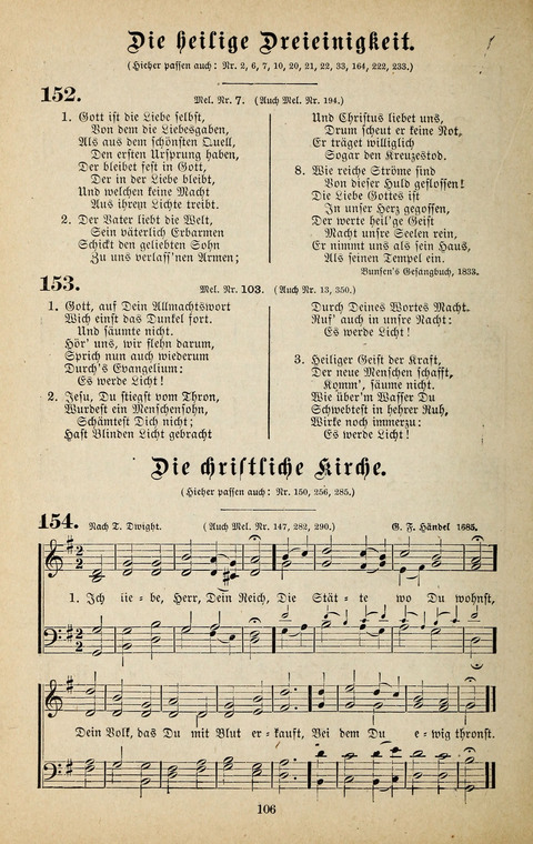 Evangelischer Liederschatz: eine Auswahl der bekanntesten Kernlieder für Sonntags-Schule, Vereine und Gottesdienste (2. Auflage) page 106