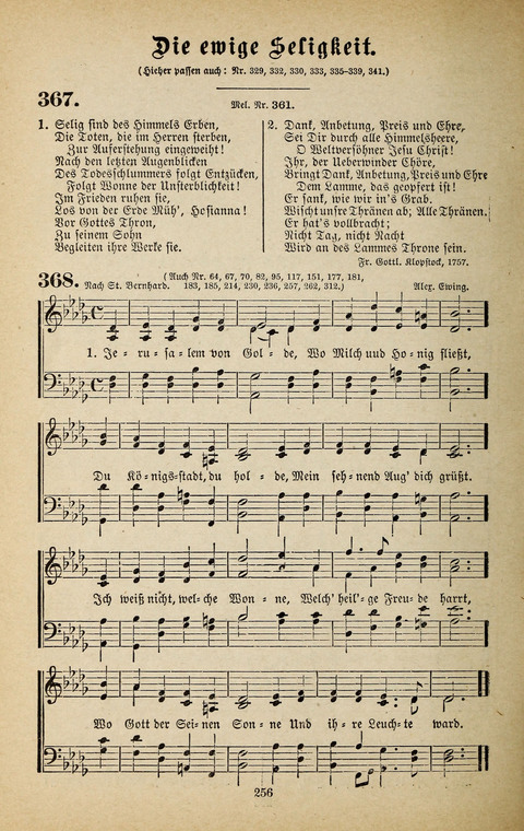 Evangelischer Liederschatz: eine Auswahl der bekanntesten Kernlieder für Sonntags-Schule, Vereine und Gottesdienste (2. Auflage) page 256