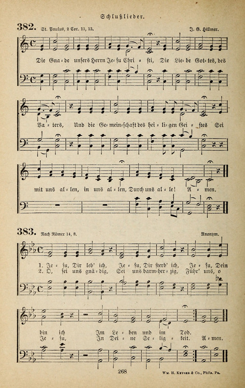 Evangelischer Liederschatz: eine Auswahl der bekanntesten Kernlieder für Sonntags-Schule, Vereine und Gottesdienste (2. Auflage) page 268