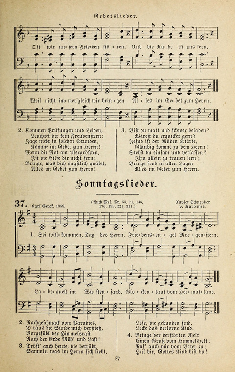 Evangelischer Liederschatz: eine Auswahl der bekanntesten Kernlieder für Sonntags-Schule, Vereine und Gottesdienste (2. Auflage) page 27