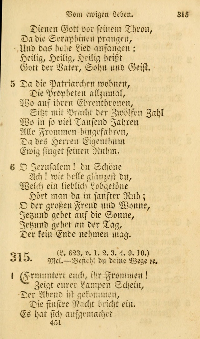 Evangelische Lieder-Sammlung: genommen aus der Liedersammlung und dem Gemeinschaftlichen Gesangbuch in den evanglischen Gemeinen page 451
