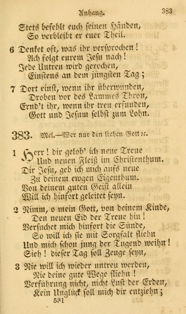 Evangelische Lieder-Sammlung: genommen aus der Liedersammlung und dem Gemeinschaftlichen Gesangbuch in den evanglischen Gemeinen page 531