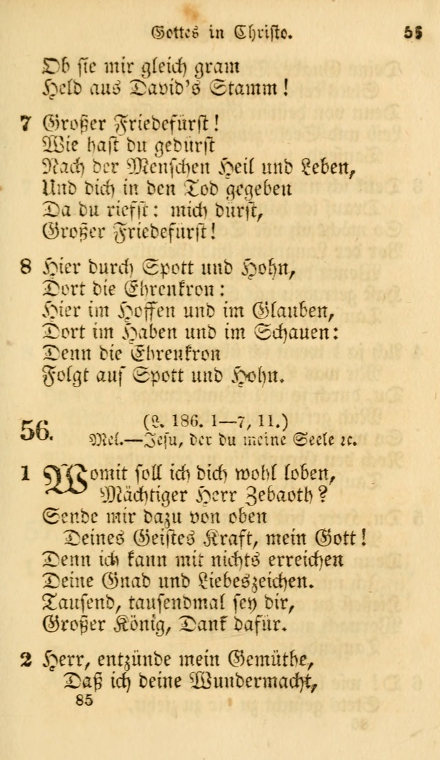 Evangelische Lieder-Sammlung: genommen aus der Liedersammlung und dem Gemeinschaftlichen Gesangbuch in den evanglischen Gemeinen page 85