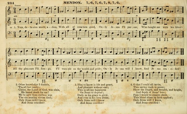 Evangelical Musick: or, The Sacred Minstrel and Sacred Harp United: consisting of a great variety of psalm and hymn tunes, set pieces, anthems, etc. (10th ed) page 234
