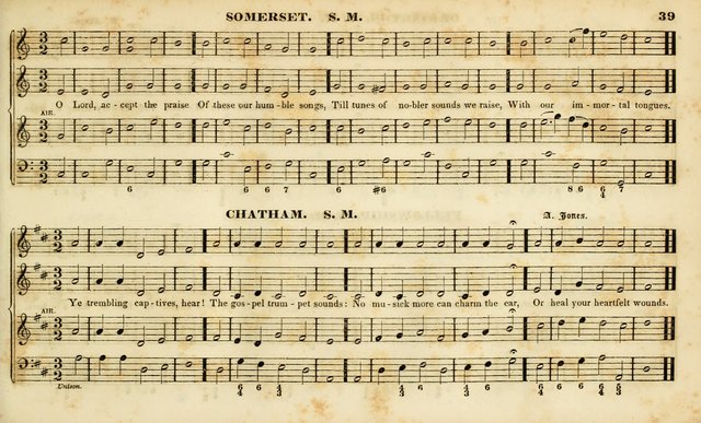 Evangelical Musick: or, The Sacred Minstrel and Sacred Harp United: consisting of a great variety of psalm and hymn tunes, set pieces, anthems, etc. (10th ed) page 39