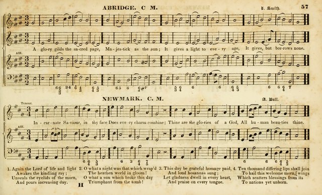 Evangelical Musick: or, The Sacred Minstrel and Sacred Harp United: consisting of a great variety of psalm and hymn tunes, set pieces, anthems, etc. (10th ed) page 57
