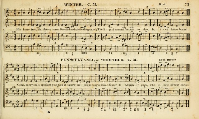 Evangelical Musick: or, The Sacred Minstrel and Sacred Harp United: consisting of a great variety of psalm and hymn tunes, set pieces, anthems, etc. (10th ed) page 73