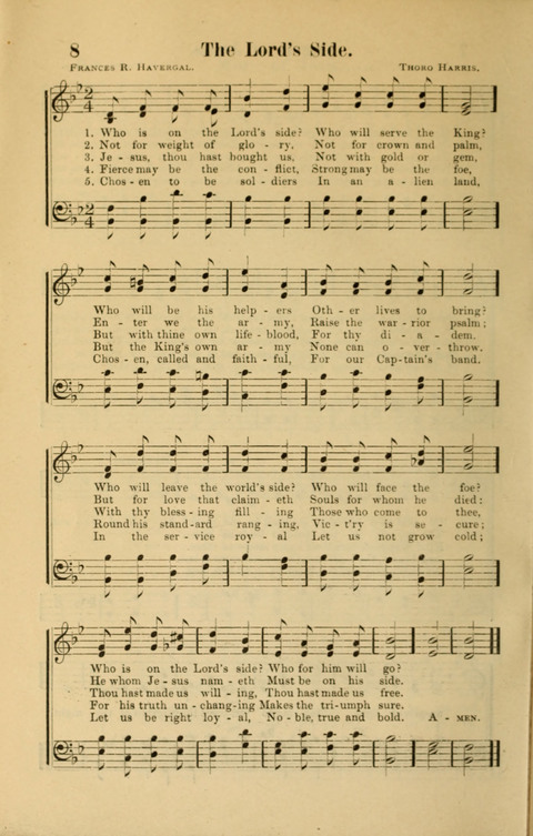 Echoes of Paradise: a choice collection of Christian hymns suitable for Sabbath schools and all other departments of religious work page 8