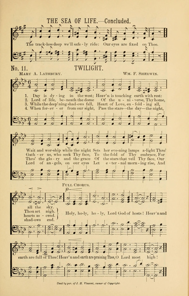 Exalted Praise: a twentieth century collection of sacred hymns for the church, Sunday school, and devotional meetings page 11