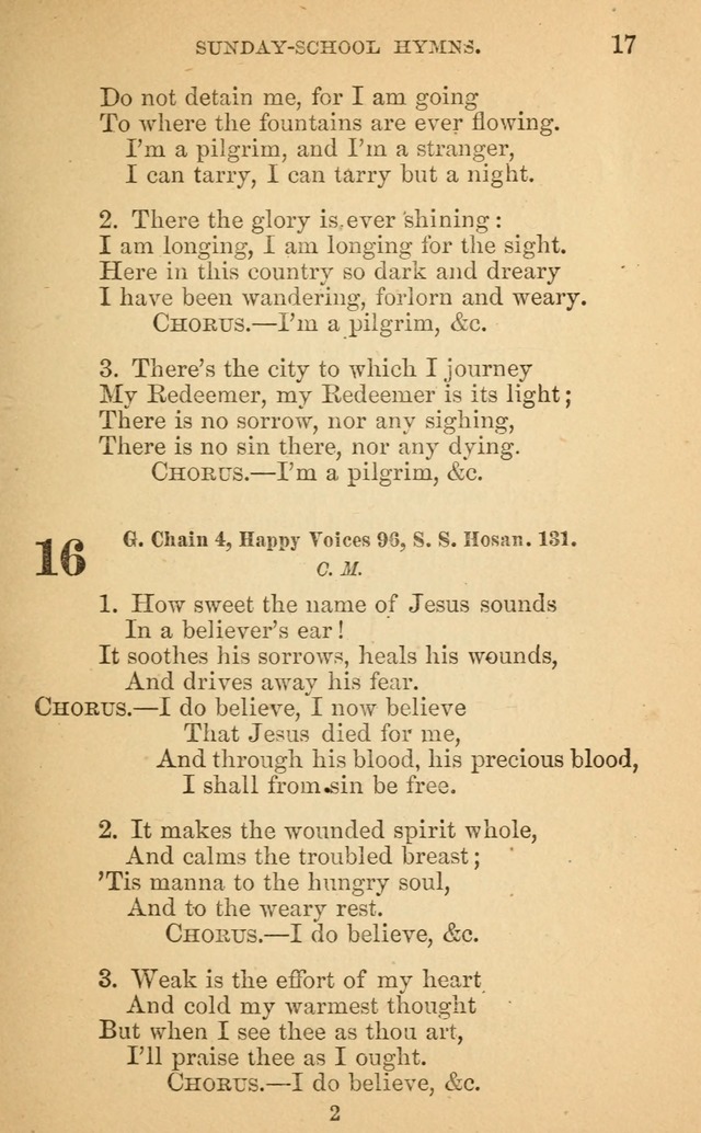 The Eclectic Sabbath School Hymn Book page 17